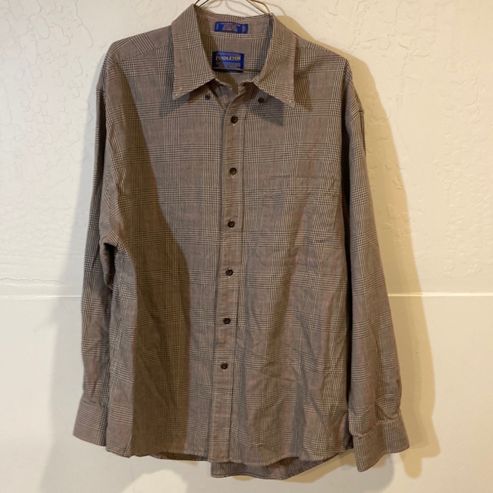 PENDLETON MEN’S CANTERBURY CLOTH LONG SLEEVE BUTTON DOWN SHIRT XL PLAID STRIPE